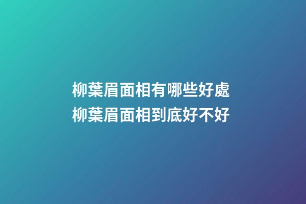 柳葉眉面相有哪些好處 柳葉眉面相到底好不好